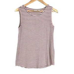 Chicos Zenergy Plush Chevron Striped Tank Top Pink Striped Chicos 0 = US 4/6